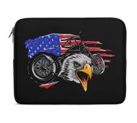 Custodia per Computer Portatile U.S. Motorcross Flag with Bald Eagle Sleeve per Laptop Comfyable Resistente Portatile Borsa, per Office, Travel, Notebook, 15In