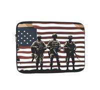Custodia per Computer Portatile Us Military Soldiers Patriotic Memorial Day Prints Sleeve per Laptop Resistente Comfyable Custodia per Laptop, per Office, Travel, Notebook, 15In