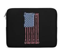 Custodia per Computer Portatile Vintage Lacrosse U.S.A Flag Borsa da Trasporto Antiurto Impermeabile Portatile Borsa, per Office, Notebook, Computer, 15In