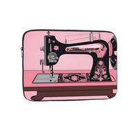 Custodia per Computer Portatile Vintage Pink Sewing Machine Prints Borsa per Laptop Antiurto Impermeabile Custodia per Laptop, per Computer, Notebook, Travel, 15In