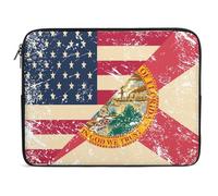 Custodia per Computer Portatile Vintage U.S.A And Florida State Flag Borsa da Trasporto Resistente Comfyable Custodia Notebook, per Computer, Office, Notebook, 15In