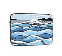 Custodia per Computer Portatile Waves Lapping At The Rocks Pattern Sleeve per Laptop Antiurto Impermeabile Portatile Borsa, per Travel, Office, Notebook, 15In