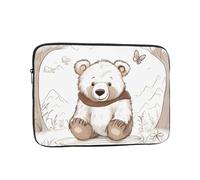 Custodia per Computer Portatile White Bear Brown Bear Prints Borsa da Trasporto Comfyable Multicolore Custodia Protettiva per Laptop, per Notebook, Computer, Office, 15In
