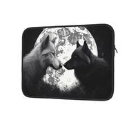 Custodia per Computer Portatile Wolves Love Under The Moon Wild Animal Sleeve per Laptop Multicolore Resistente Custodia per Laptop, per Computer, Notebook, Travel, 15In