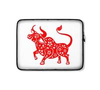 Custodia per Computer Portatile Year of The Ox - Chinese New Year Custodia Notebook Resistente Multicolore Borsa da Trasporto 15In, per Laptop, Notebook