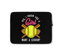 Custodia per Computer Portatile Yes I Throw Like A Girl Want A Lesson Softball Cool Custodia Notebook Resistente Comfyable Custodia Protettiva per Laptop 15In, per Laptop, Notebook