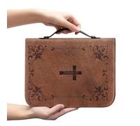 Custodia per copertina biblica per uomo donna | Borsa da scrittura con cerniera in pelle PU con maniglia per il trasporto per ragazze | cristiani M, L, XL, 2XL