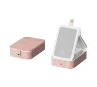 Custodia per cosmetici con specchio per il trucco, specchio per il trucco da viaggio con luce - Borsa organizer per cosmetici modello coccodrillo,Borsa portaoggetti portatile per, custodia per access