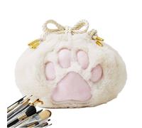 Custodia per cosmetici in peluche, custodia in peluche con coulisse - Borsa da toilette dal design unico con di gatto,Custodia per cosmetici, borsa per trucchi, piccole borse per cosmetici, portatile