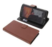 Custodia per CrossCall Core X4 Book-Style Protettiva Cellulare Libro Braun