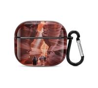 Custodia per cuffie Bluetooth con stampa Antelope Canyon, antiurto, in policarbonato, copertura completa, compatibile con ricarica wireless e AirPods (3a generazione) con fibbia di sicurezza