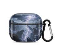 Custodia per cuffie Bluetooth con stampa elettromagnetica Storm Canyon, antiurto, copertura completa, compatibile con ricarica wireless e AirPods (3a generazione) con fibbia di sicurezza