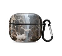 Custodia per cuffie Bluetooth con stampa meccanica Canyon, antiurto, in policarbonato, copertura completa, compatibile con ricarica wireless e AirPods (terza generazione) con fibbia di sicurezza