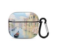 Custodia per cuffie Bluetooth Venezia Water City Scenery custodia antiurto in policarbonato rigido copertura completa compatibile con ricarica wireless e AirPods (3a generazione) con fibbia di