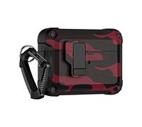 Custodia per cuffie con Dual Material Protection Switch Lock Pro 2 3 Copertura senza fili di ricarica degli auricolari, protezione portatile da viaggio, rosso per AirPods Pro2