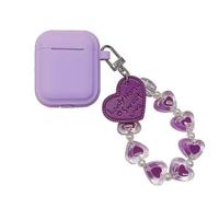 Custodia per cuffie, custodia per auricolari, custodia per cuffie wireless con catena, viola -HK908