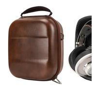 Custodia per cuffie Geekria Shield compatibile con AKG K701, K702, K712 PRO, K812 - borsa da viaggio rigida di ricambio con vano per cavi (pelle vegana marrone)