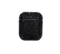 Custodia per cuffie lampeggiante per AirPods (nera), lussuosa custodia rigida protettiva con diamanti