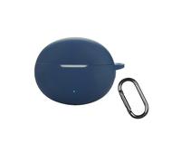 Custodia per cuffie wireless per OnePlus Buds 4 in silicone blu scuro antishock e antiabrasione con carabiner