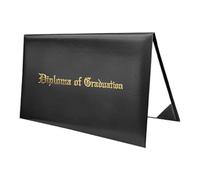 Custodia per diploma con stampa stampata, 21,9 x 27,9 cm, porta certificato di laurea, imbottita, in pelle PU, per premi e diplomi, colore nero