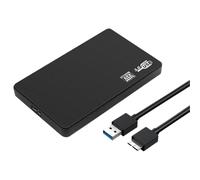 Custodia per disco rigido, 12,4 x 8,9 x 1,5 cm, custodia in ABS, USB 3.0 5 Gbps, scatola protettiva per unità meccaniche o da 2,5", dispositivo di backup per ufficio, casa, viaggi