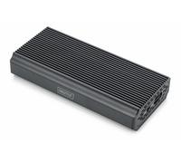 DIGITUS alloggiamento esterno M.2 - USB 4.0 - 40 Gbit/s - Supporta SSD NVMe fino a 8 TB - per SSD 2230/2242/2260/2280 - Senza attrezzi - Alloggiamento in alluminio - Grigio