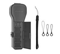 Custodia per DJI Osmo Pocket 4/3, custodia protettiva rigida da viaggio con 4 slot per filtro magnetico, slot per schede di memoria, scatola portatile con cinturino da polso, Nero , Semplice
