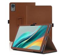 Custodia per DOOGEE T36 12 Pollici, Cover Tablet DOOGEE T36, Copertura Protettiva Pieghevole con Supporto per Matita e Cinturino da Polso, Protezione Completa. (Marrone)
