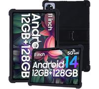 Custodia per DOOGEE U11 2025 da 11 pollici con copertura completa, adatta ai bambini, antiurto, antigraffio, supporto regolabile, custodia in morbido silicone impermeabile, nera