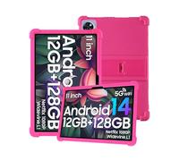 Custodia per DOOGEE U11 2025 da 11 pollici con copertura completa, adatta ai bambini, antiurto, antigraffio, supporto regolabile, copertura in morbido silicone impermeabile, rosa
