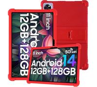 Custodia per DOOGEE U11 2025 da 11 pollici con copertura completa, adatta ai bambini, antiurto, antigraffio, supporto regolabile, copertura in morbido silicone impermeabile, rosso