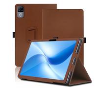 Custodia per DOOGEE U12 12 Pollici, Cover Tablet DOOGEE U12, Copertura Protettiva Pieghevole con Supporto per Matita e Cinturino da Polso, Protezione Completa. (Marrone)