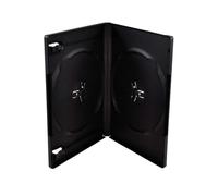 Custodia per DVD Maxtek da 14 mm nera standard a doppia capacit e custodia esterna trasparente, confezione da 25 pezzi