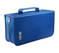 Custodia per DVD Siveit con capacit di 128 CD/DVD, raccoglitore portadocumenti per auto, casa, ufficio e viaggi (raccoglitore bianco e blu)