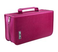 Custodia per DVD Siveit con capacit di 128 CD/DVD, raccoglitore portadocumenti, per auto, casa, ufficio e viaggi (raccoglitore bianco rosa)