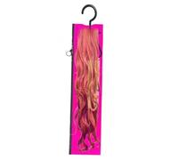 Custodia per extension per capelli, custodia per parrucche, antipolvere, con supporto e chiusura a cerniera, per armadio, salone, viaggi, Sacchetto per la polvere in PVC rosa medio + gancio, Refer to