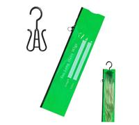 Custodia per extension per capelli, custodia per parrucche, antipolvere, con supporto e chiusura a cerniera, per armadio, salone, viaggi, Sacchetto per la polvere in PVC verde medio + gancio, Refer to