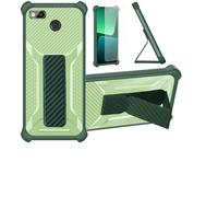 Custodia per Fairphone 3+PLUS Coque Custodia Case Ibrida [Con protezione dello schermo in vetro temperato] [supporto magnetico pieghevole] [resistente alle impronte digitali smerigliato] verde