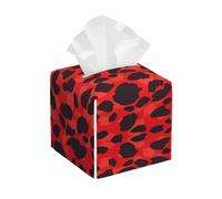 Custodia per fazzoletti in pelle con stampa leopardata rossa - Supporto organizer pieghevole - Facile da riporre e nascondere la scatola di fazzoletti in pelle
