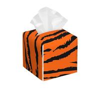 Custodia per fazzoletti in pelle con stampa leopardata tigre arancione - Supporto organizer pieghevole - Scatola per fazzoletti in pelle facile da riporre e nascondere