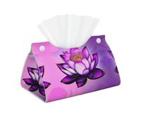 Custodia per fazzoletti lunga Purple Lotus - Impermeabile, leggera e pieghevole con apertura a due pulsanti per un comodo utilizzo