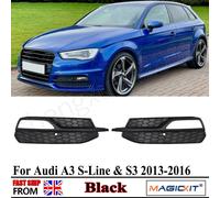 Custodia per fendinebbia anteriore adatta per AUDI S3 A3 S-Line 2013 2014 2015 2016 Paraurti inferiore Copertura fendinebbia Griglie Griglia Sinistra Destra Nero