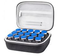 Custodia per fiale, custodia per fiale per insulina da 15 slot, supporto in Eva a doppio strato per assorbimento degli urti per da 10 ml, supporto nero