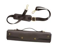 Custodia per Flauto Portatile a Tracolla Colore Caffè | Tessuto Non Tessuto e Metallo, Pelle Sintetica, e Facile da Pulire, per Uscire