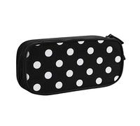 Custodia per forniture per ufficio scolastico in bianco e nero Big Dot Custodia per penne di grande capacità Astuccio per matite di grande capacità per studenti Custodia di cancelleria Scatola di