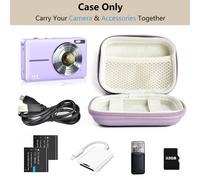 Custodia per fotocamera digitale Veki compatibile con KODAK PIXPRO FZ45FZ55/CAMKORY DC403, viola, custodia da viaggio per scheda SD e vlogging