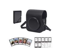 Custodia per fotocamera Fujifilm Instax Mini 41, custodia protettiva in pelle PU con album fotografico, cornice magnetica per foto, mini adesivi per bordo pellicola (nero)