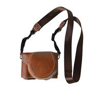 Custodia per fotocamera FujiFilm X-M5, realizzata con materiale PU di lunga durata, protezione completa, fodera in morbido pile e pratica porta batteria inferiore (colore caffè)