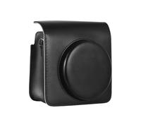 Custodia per fotocamera istantanea in pelle PU con fibbia magnetica con tracolla compatibile con Fujifilm Instax Square SQ40/SQ1, Nero