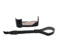 Custodia per fotocamera Olympus E-P7, mezza copertura in pelle PU, base 11,9 x 7,1 x 4,1 cm, con batteria per accesso con cordino, per fotografia mirrorless, borsa protettiva da viaggio (nero)